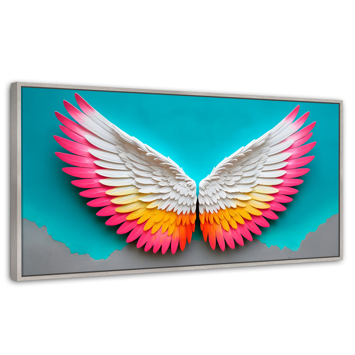 Cuadros Decorativos Canvas Revolution | Angel Alas De Paz | Panoramico | Portada | Marco Blanco