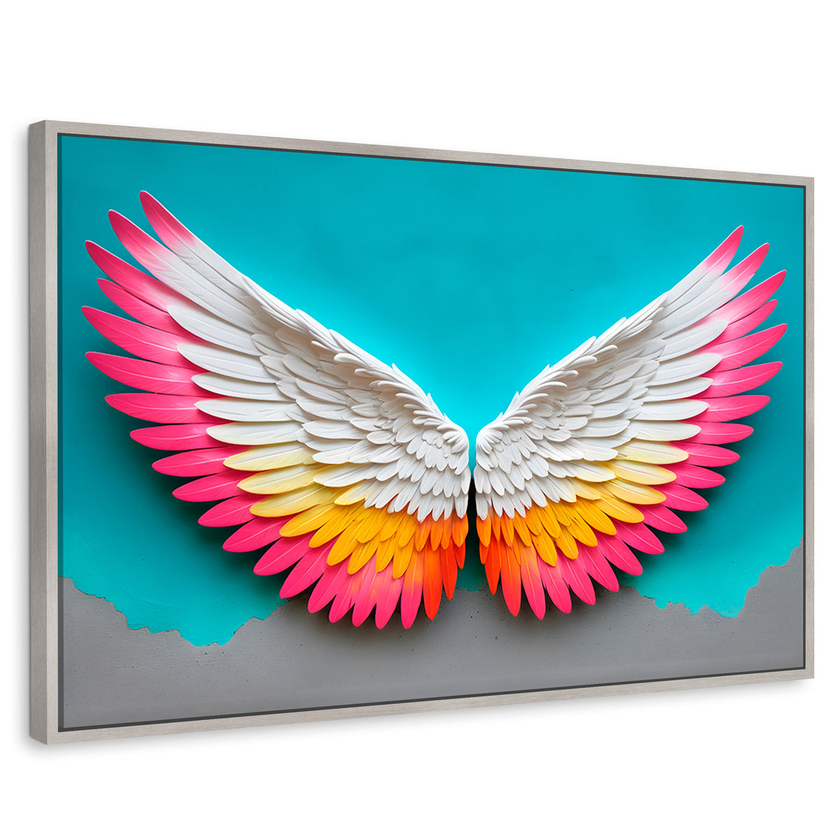 Cuadros Decorativos Canvas Revolution | Angel Alas De Paz | Rectangular | Portada | Marco Plateado