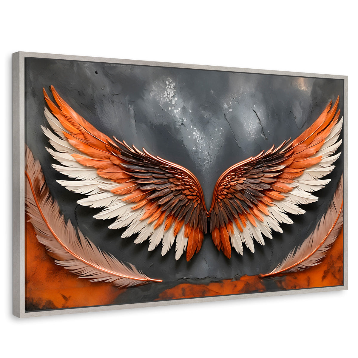 Cuadros Decorativos Canvas Revolution | Angel Luz Divina | Rectangular | Portada | Marco Plateado