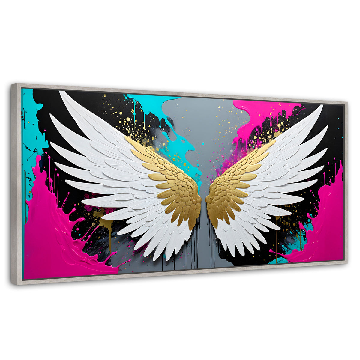 Cuadros Decorativos Canvas Revolution | Angel Protector | Panoramico | Portada | Marco Blanco