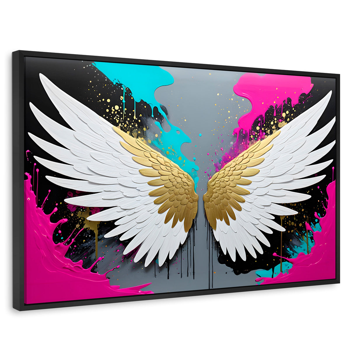 Cuadros Decorativos Canvas Revolution | Angel Protector | Rectangular | Portada | Marco Negro