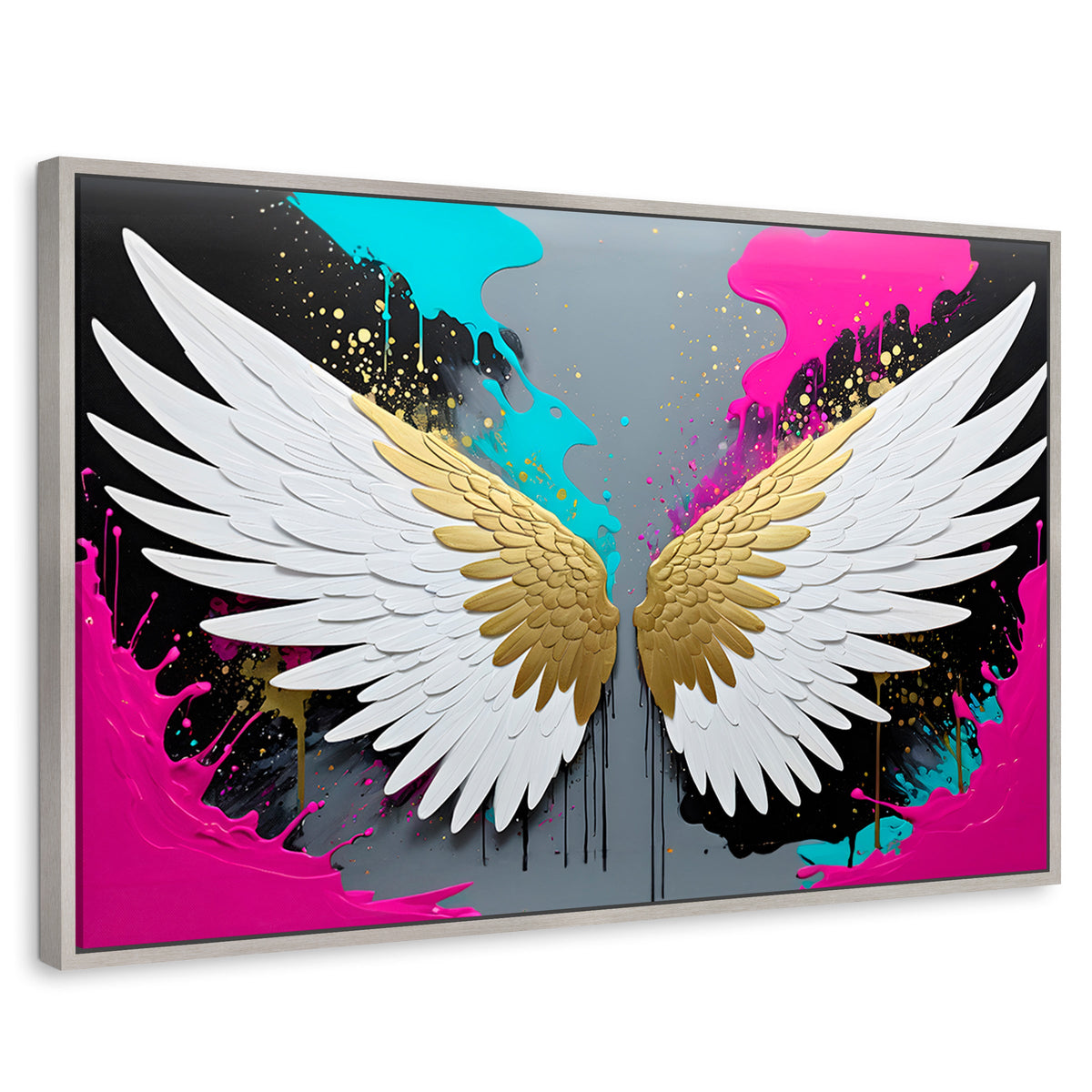 Cuadros Decorativos Canvas Revolution | Angel Protector | Rectangular | Portada | Marco Plateado