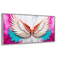 Cuadros Decorativos Canvas Revolution | Angel Vuelo Divino | Panoramico | Portada | Marco Blanco