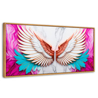 Cuadros Decorativos Canvas Revolution | Angel Vuelo Divino | Panoramico | Portada | Marco Negro