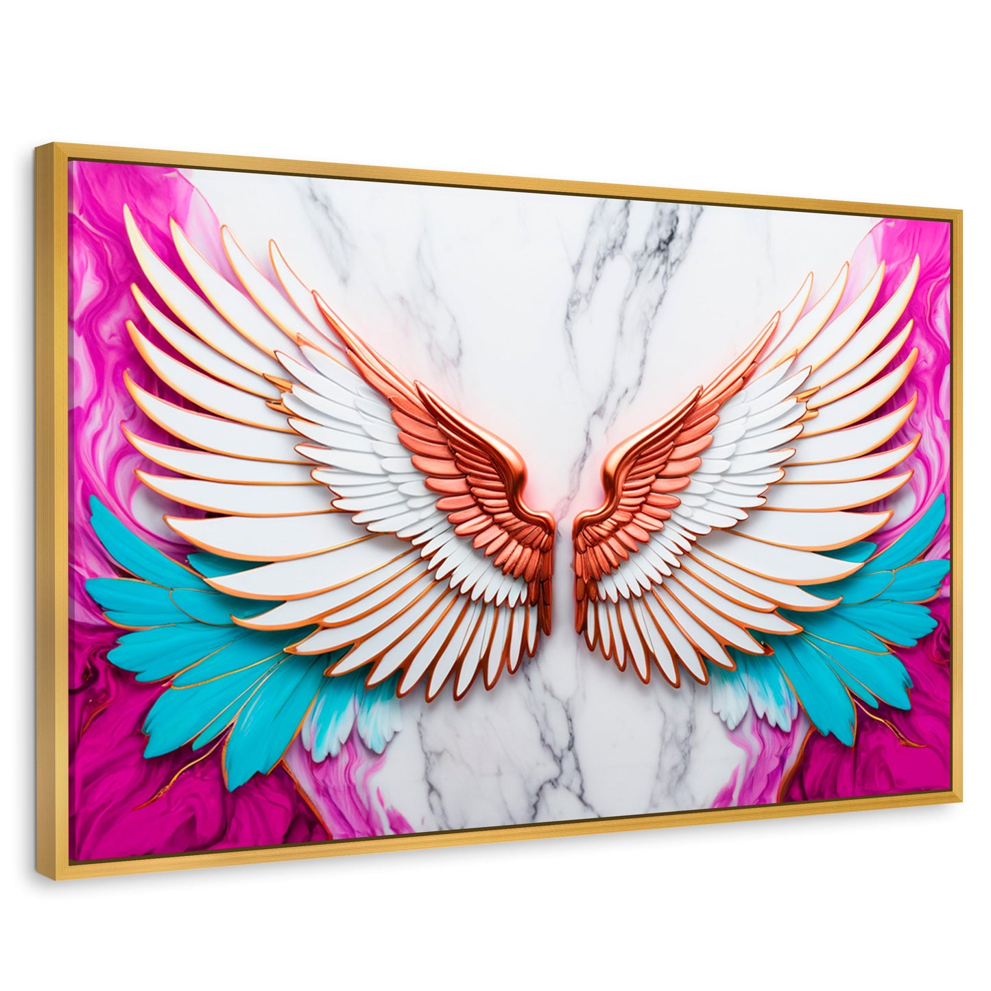 Cuadros Decorativos Canvas Revolution | Angel Vuelo Divino | Rectangular | Portada | Marco Dorado