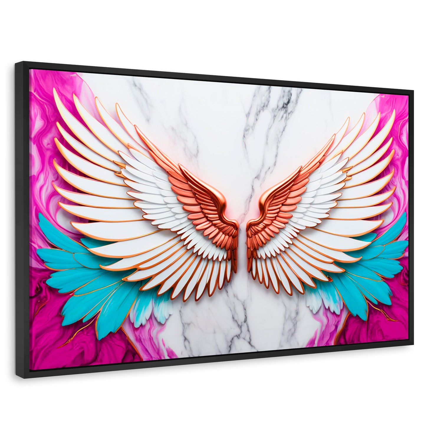 Cuadros Decorativos Canvas Revolution | Angel Vuelo Divino | Rectangular | Portada | Marco Negro