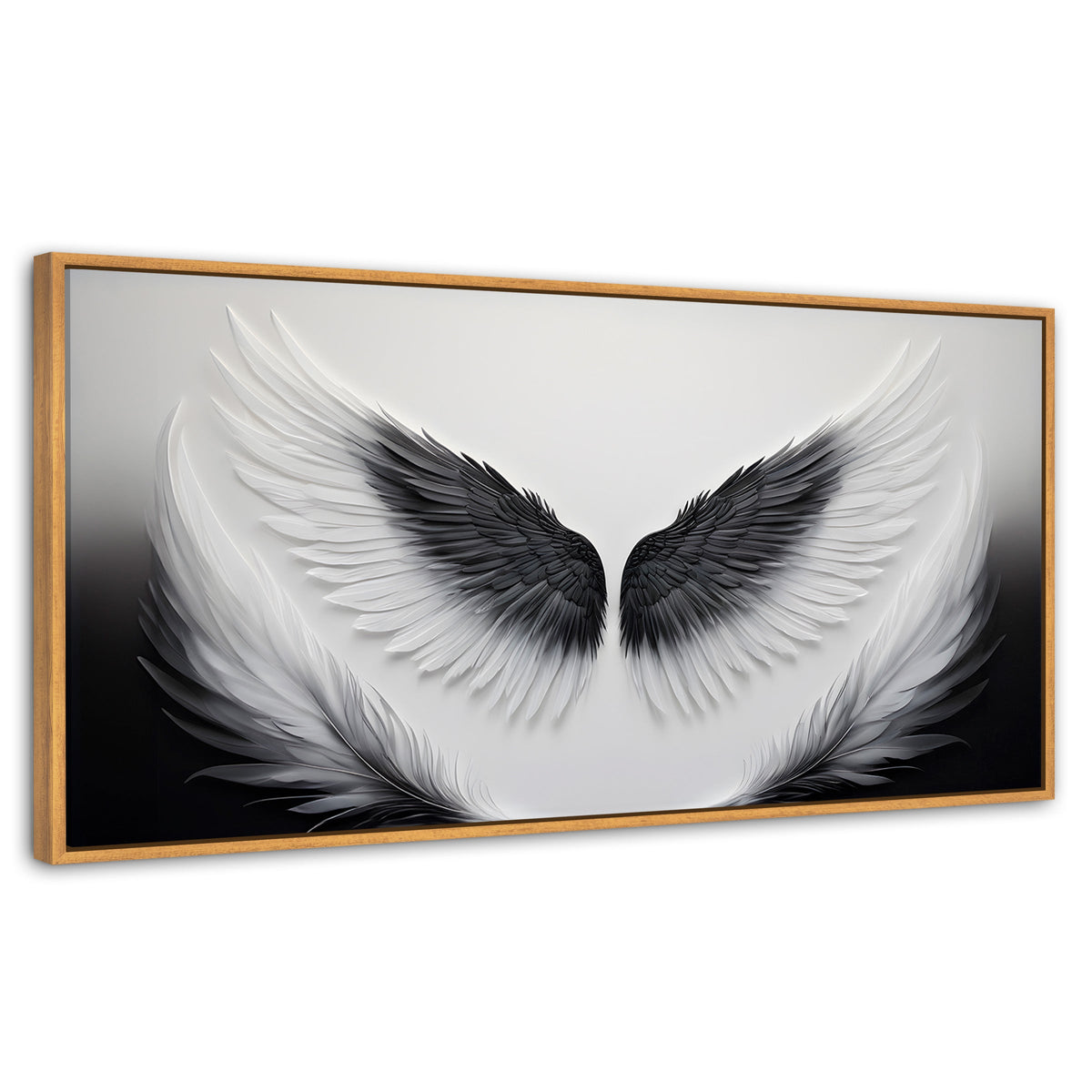 Cuadros Decorativos Canvas Revolution | Angel Vuelo Sagrado | Panoramico | Portada | Marco Negro
