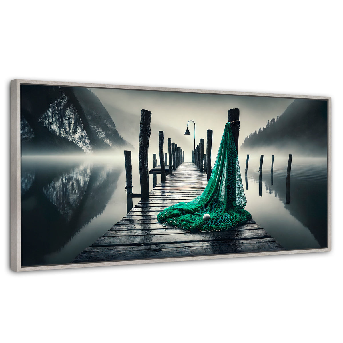 Cuadros Decorativos Canvas Revolution | Aqua En El Muelle | Panoramico | Portada | Marco Blanco