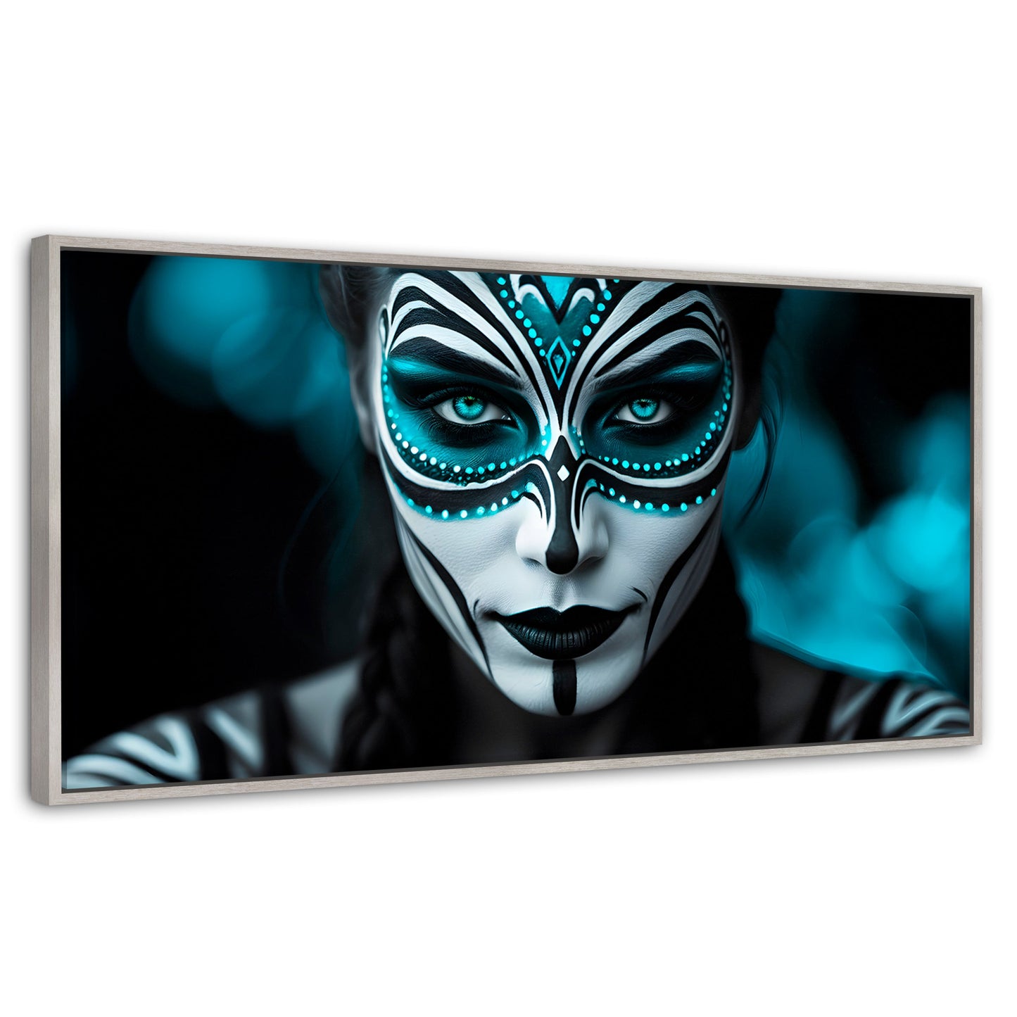 Cuadros Decorativos Canvas Revolution | Aqua En El Rostro | Panoramico | Portada | Marco Blanco