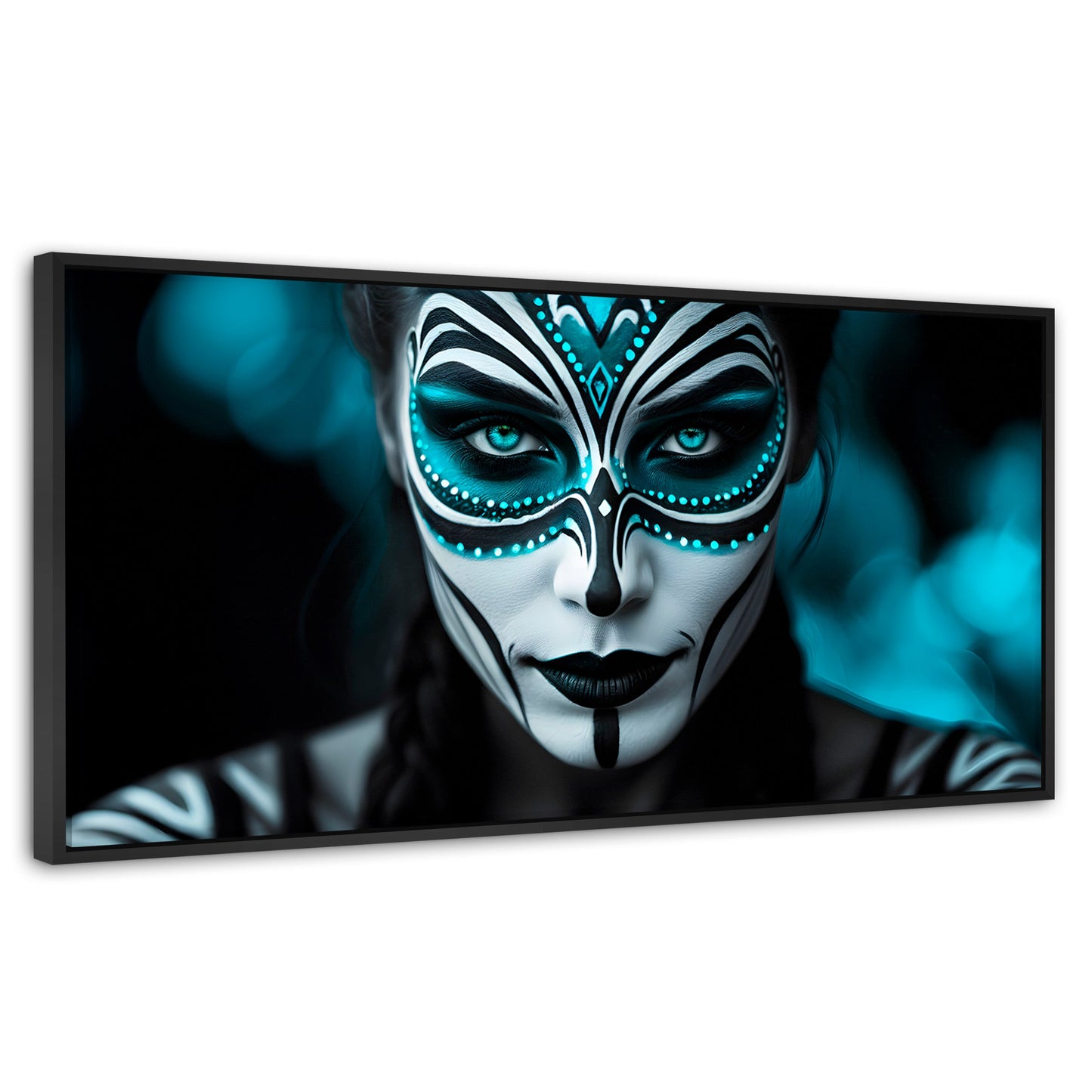 Cuadros Decorativos Canvas Revolution | Aqua En El Rostro | Panoramico | Portada | Marco Plateado