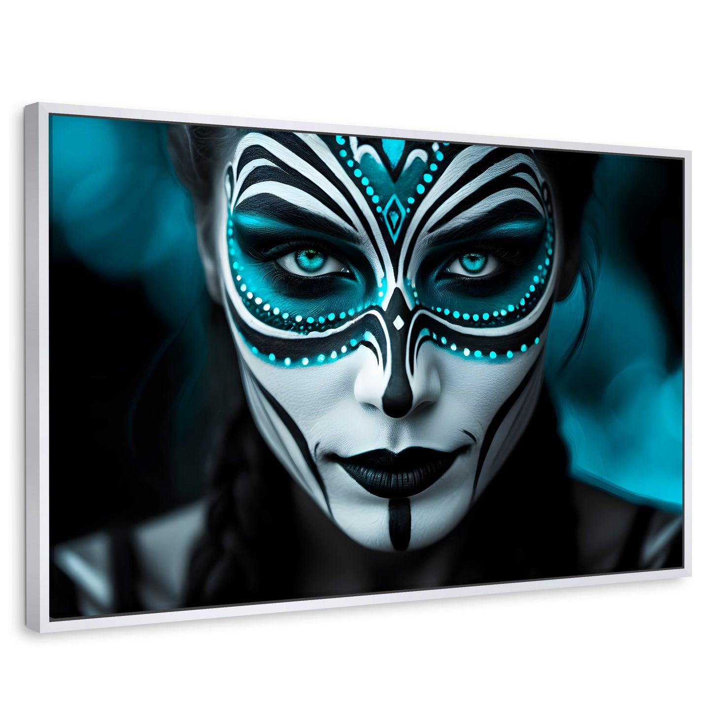 Cuadros Decorativos Canvas Revolution | Aqua En El Rostro | Rectangular | Portada | Marco Blanco
