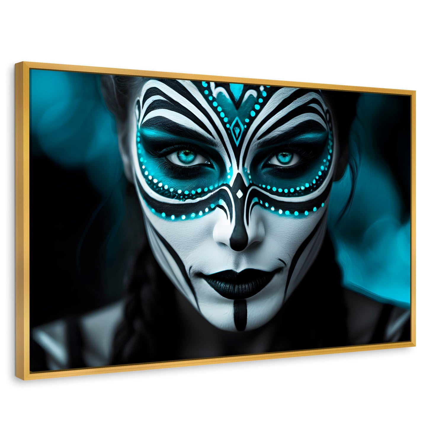 Cuadros Decorativos Canvas Revolution | Aqua En El Rostro | Rectangular | Portada | Marco Dorado