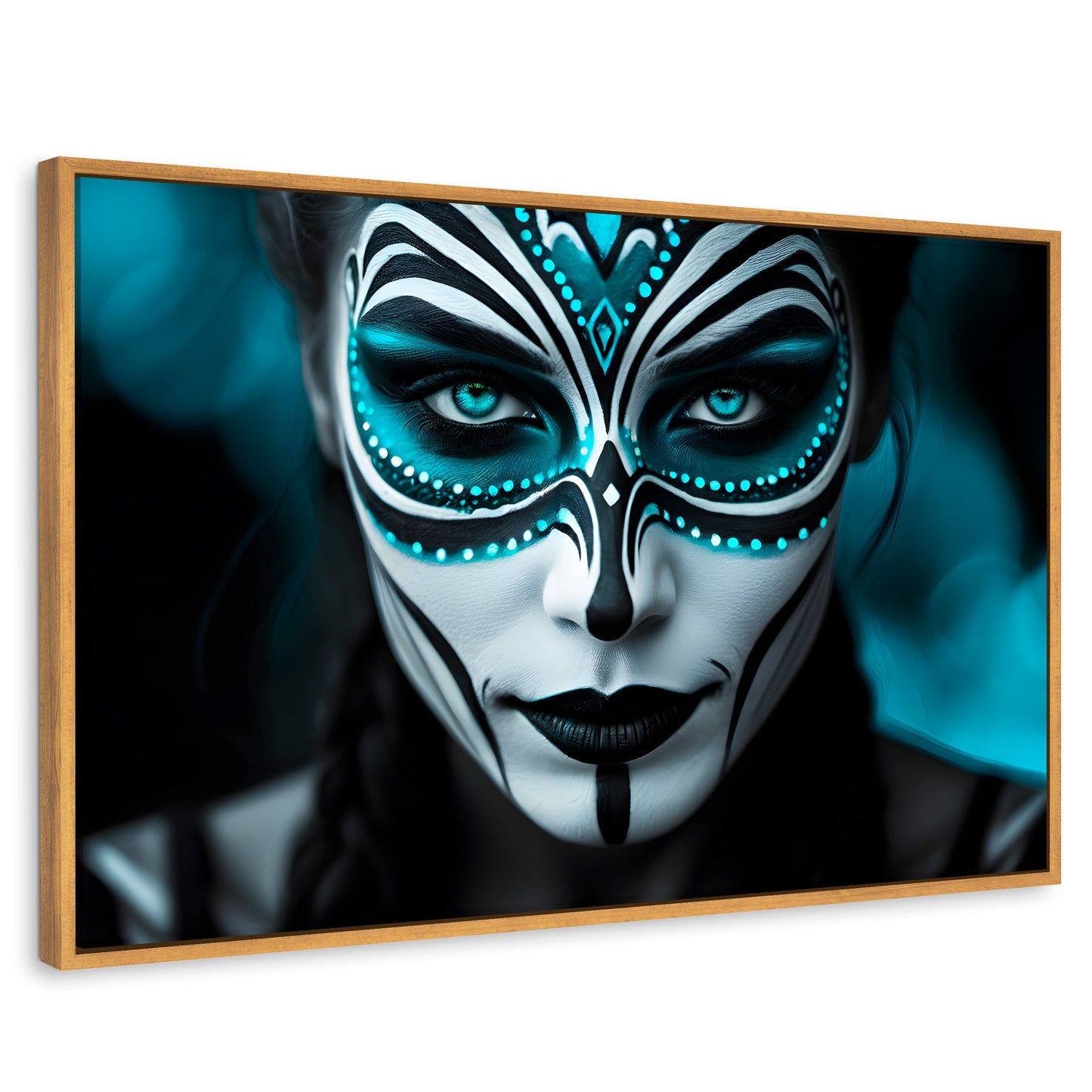 Cuadros Decorativos Canvas Revolution | Aqua En El Rostro | Rectangular | Portada | Marco Madera