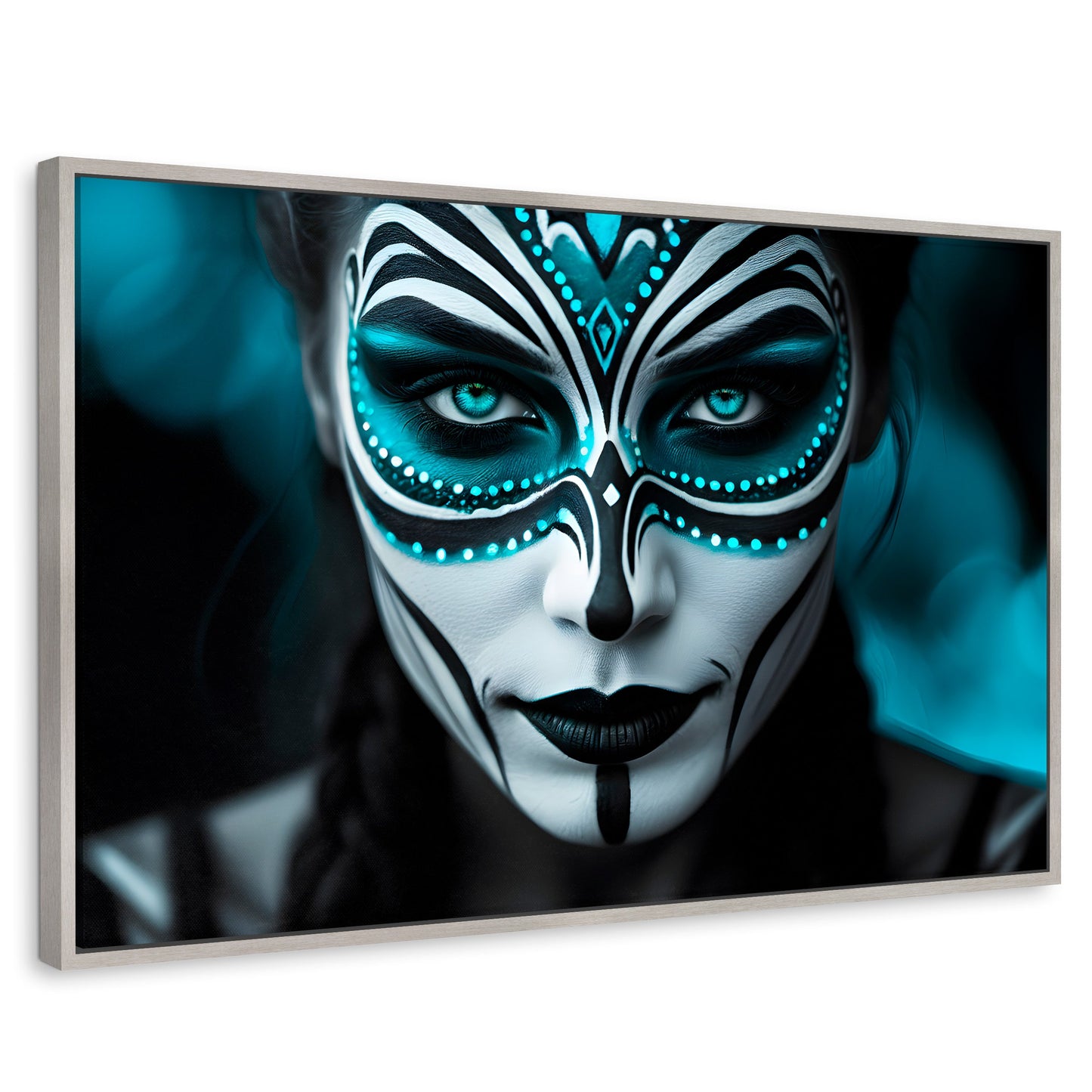 Cuadros Decorativos Canvas Revolution | Aqua En El Rostro | Rectangular | Portada | Marco Plateado