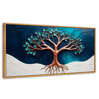 Cuadros Decorativos Canvas Revolution | Arbol Luminoso | Panoramico | Portada | Marco Negro