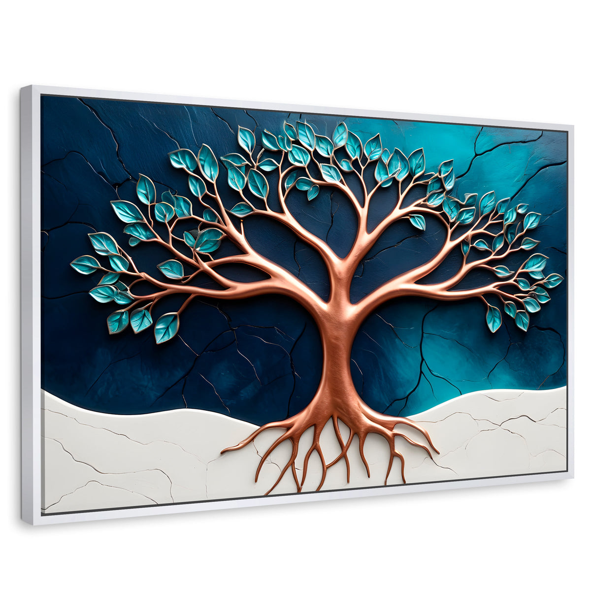 Cuadros Decorativos Canvas Revolution | Arbol Luminoso | Rectangular | Portada | Marco Blanco