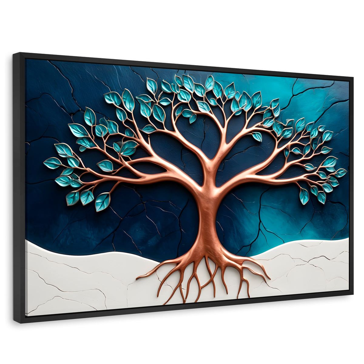 Cuadros Decorativos Canvas Revolution | Arbol Luminoso | Rectangular | Portada | Marco Negro