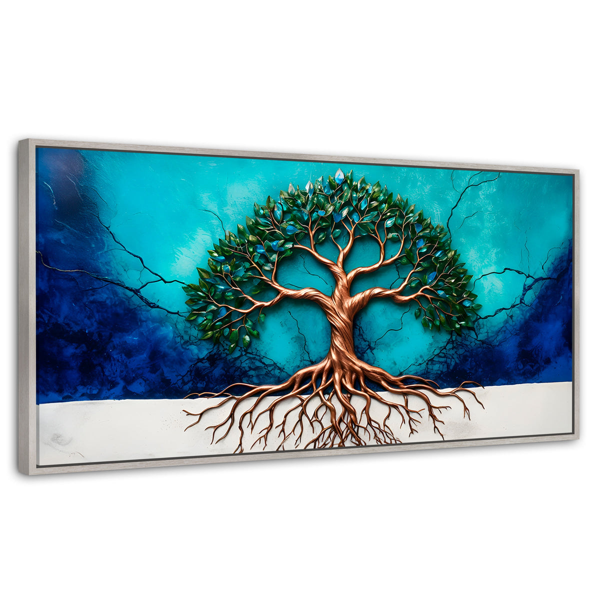 Cuadros Decorativos Canvas Revolution | Arbol Vida Energia | Panoramico | Portada | Marco Blanco