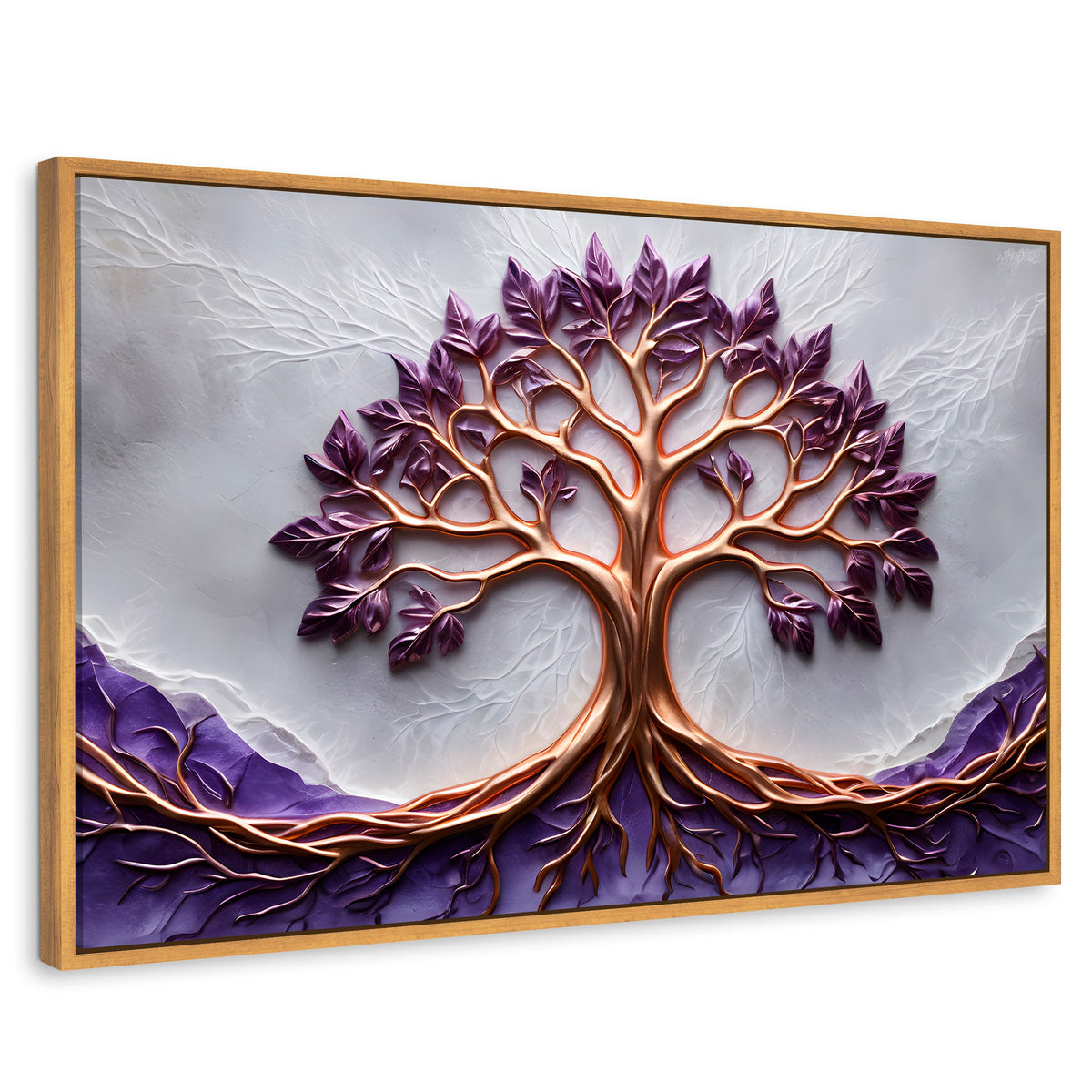 Cuadros Decorativos Canvas Revolution | Arbol Vida Lavanda | Rectangular | Portada | Marco Madera