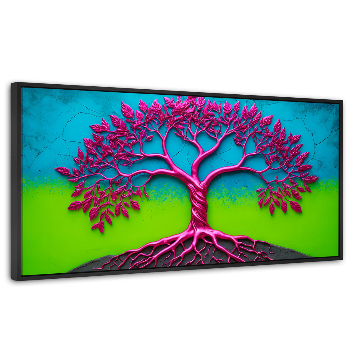 Cuadros Decorativos Canvas Revolution | Arbol Vida Mistico | Panoramico | Portada | Marco Plateado