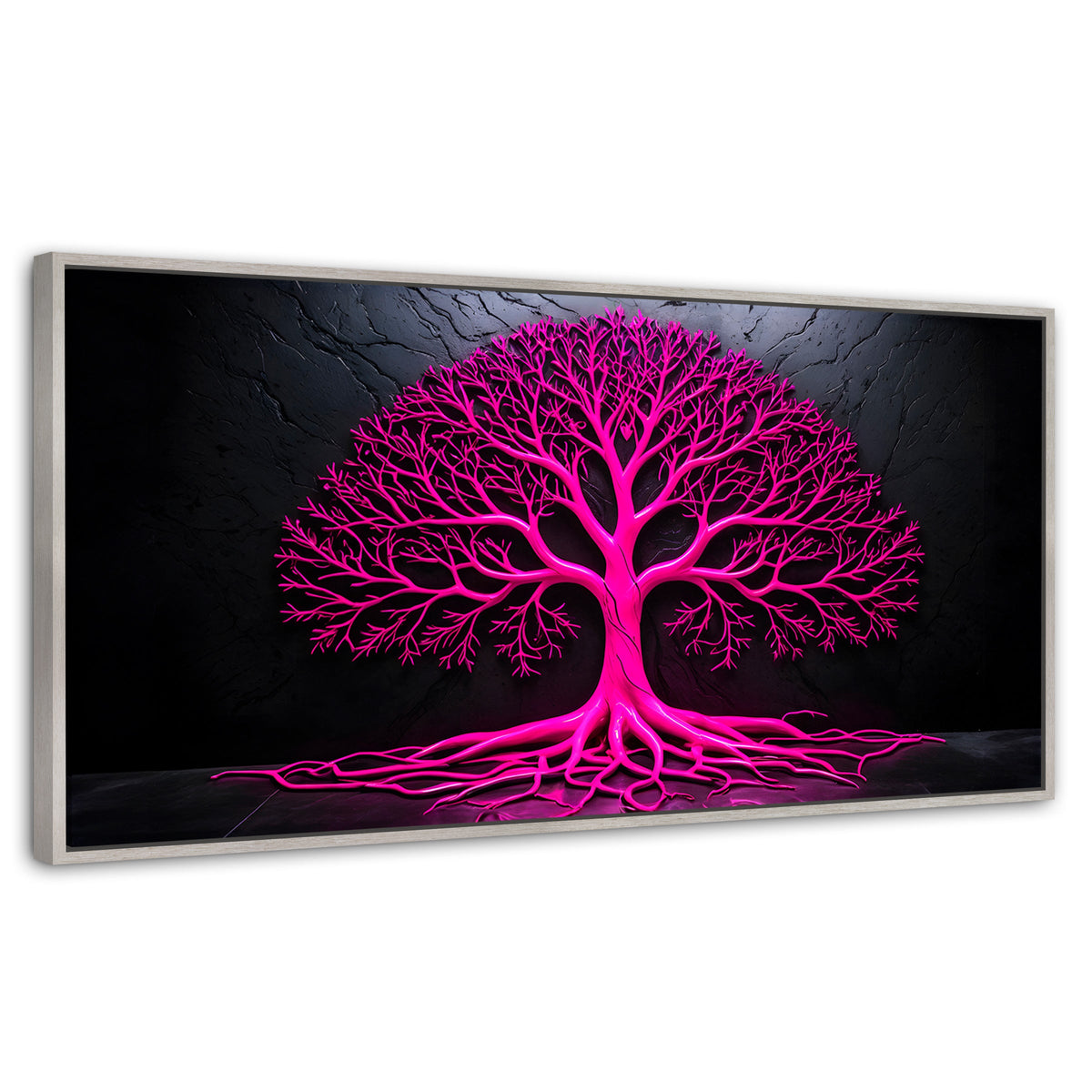 Cuadros Decorativos Canvas Revolution | Arbol Vida Rosa | Panoramico | Portada | Marco Blanco