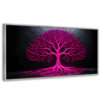 Cuadros Decorativos Canvas Revolution | Arbol Vida Rosa | Panoramico | Portada | Marco Blanco