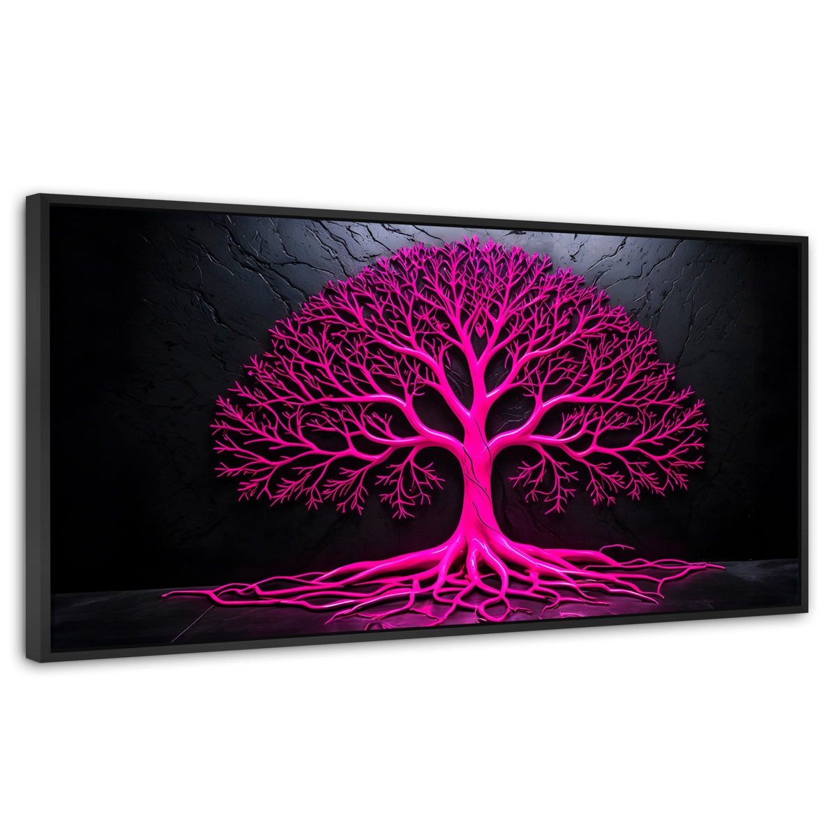 Cuadros Decorativos Canvas Revolution | Arbol Vida Rosa | Panoramico | Portada | Marco Plateado