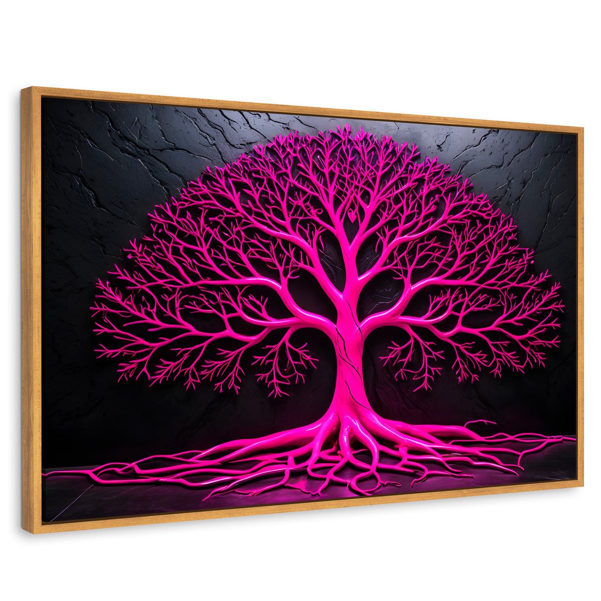 Cuadros Decorativos Canvas Revolution | Arbol Vida Rosa | Rectangular | Portada | Marco Madera