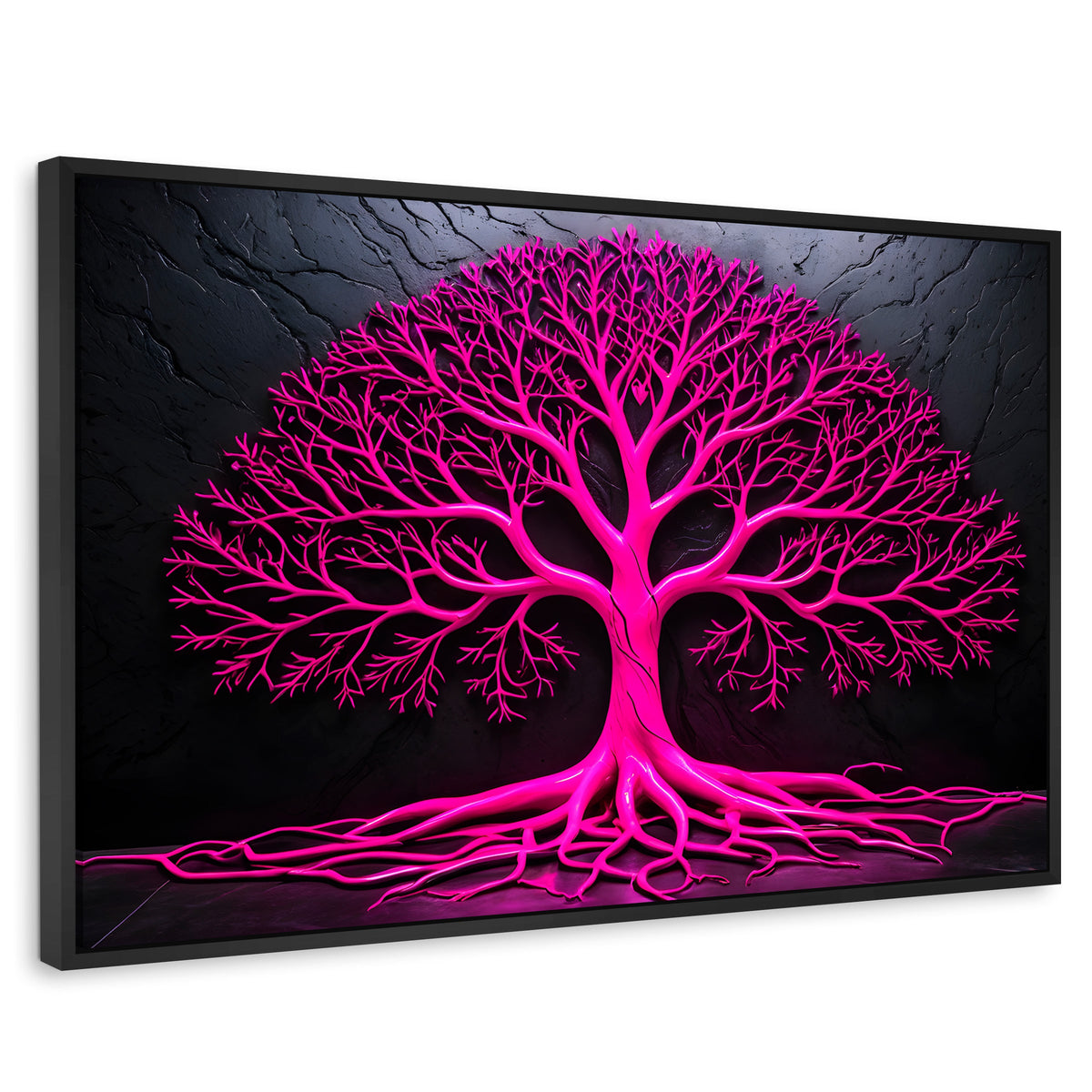 Cuadros Decorativos Canvas Revolution | Arbol Vida Rosa | Rectangular | Portada | Marco Negro