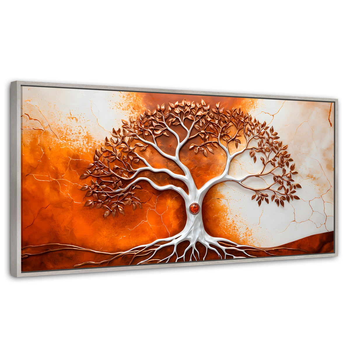 Cuadros Decorativos Canvas Revolution | Arbol Vida Tierra | Panoramico | Portada | Marco Blanco
