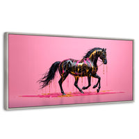 Cuadros Decorativos Canvas Revolution | Arte Equino Moderno | Panoramico | Portada | Marco Blanco