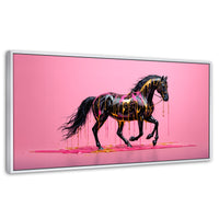 Cuadros Decorativos Canvas Revolution | Arte Equino Moderno | Panoramico | Portada | Marco Dorado