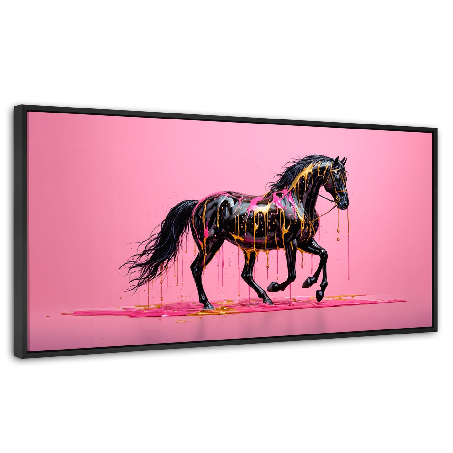 Cuadros Decorativos Canvas Revolution | Arte Equino Moderno | Panoramico | Portada | Marco Plateado