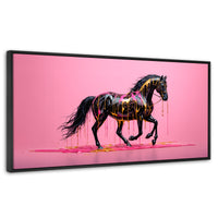 Cuadros Decorativos Canvas Revolution | Arte Equino Moderno | Panoramico | Portada | Marco Plateado