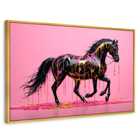 Cuadros Decorativos Canvas Revolution | Arte Equino Moderno | Rectangular | Portada | Marco Dorado