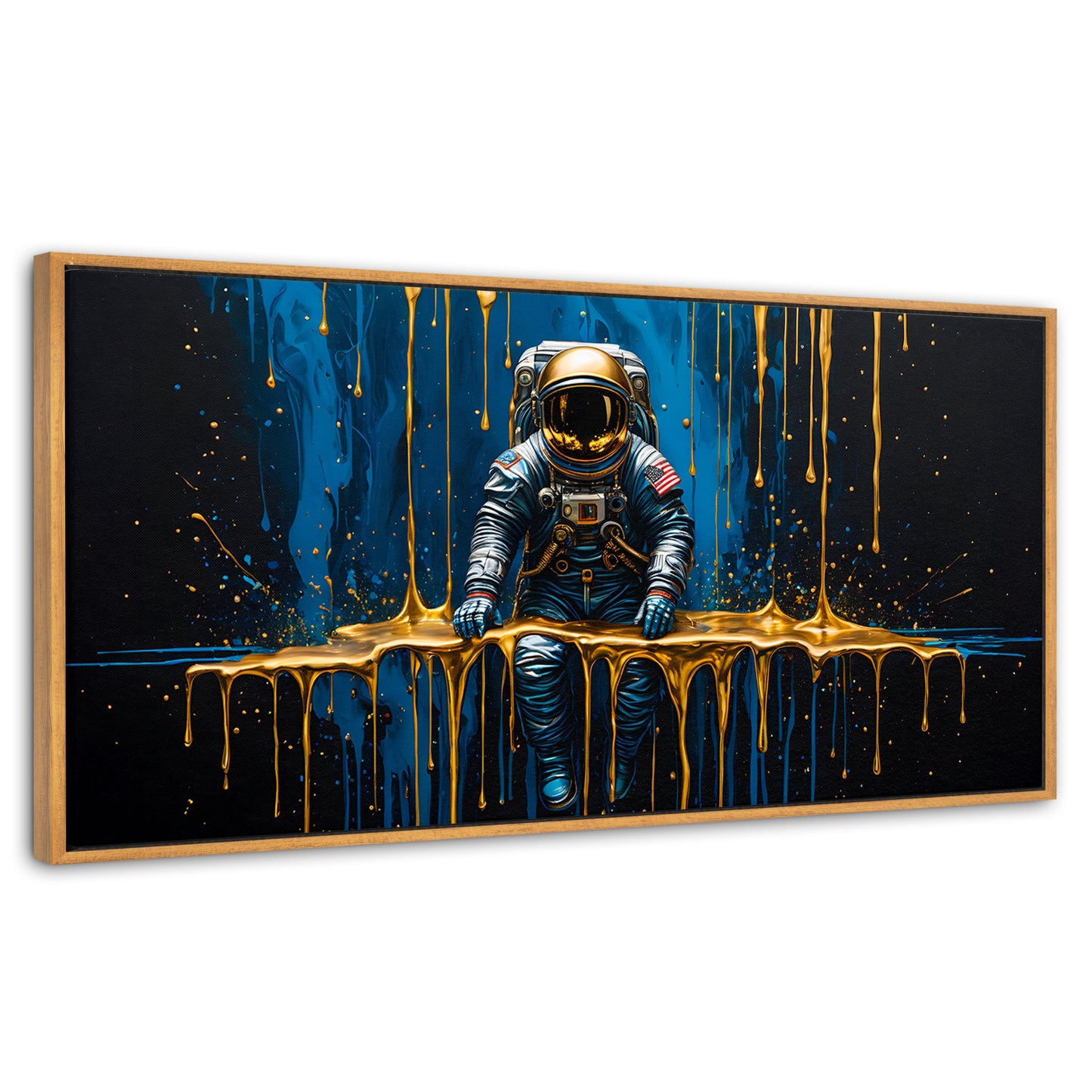 Cuadros Decorativos Canvas Revolution | Astronauta Dorado | Panoramico | Portada