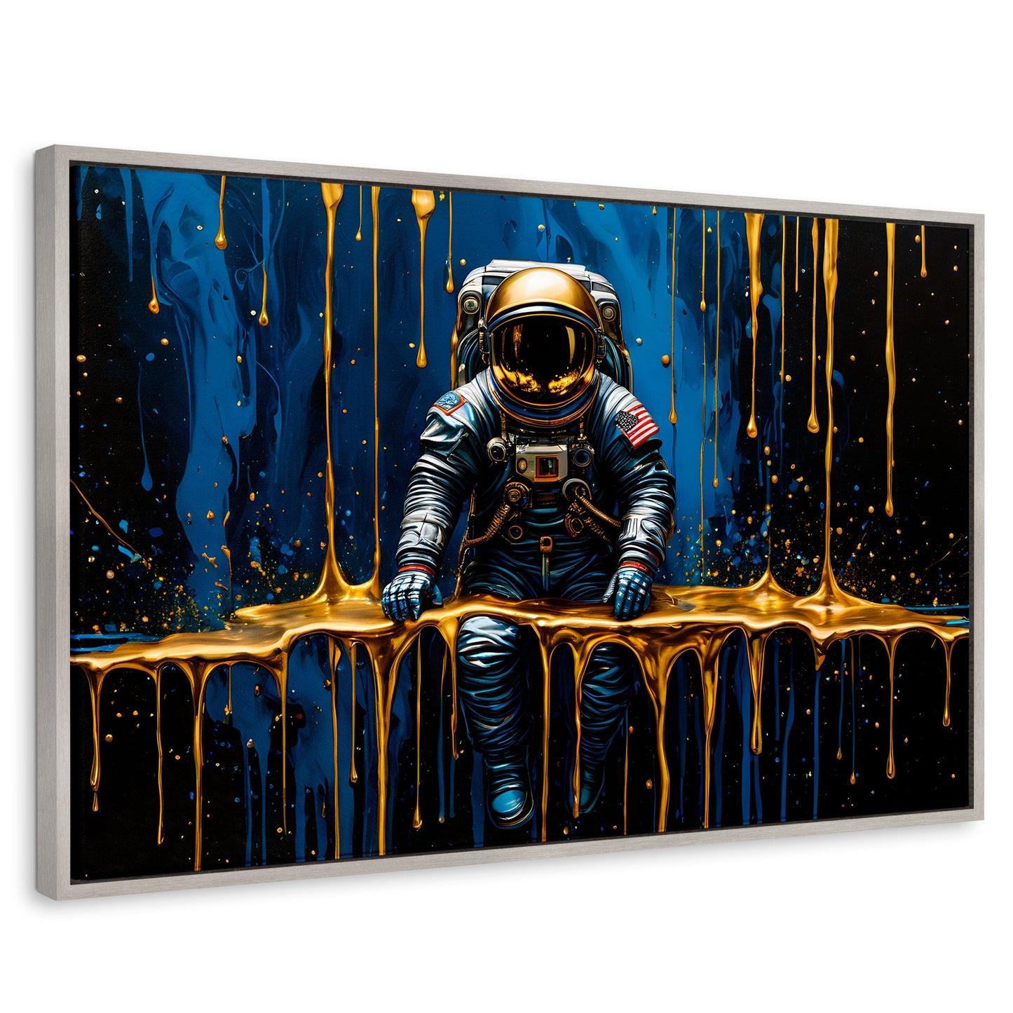 Cuadros Decorativos Canvas Revolution | Astronauta Dorado | Rectangular | Portada