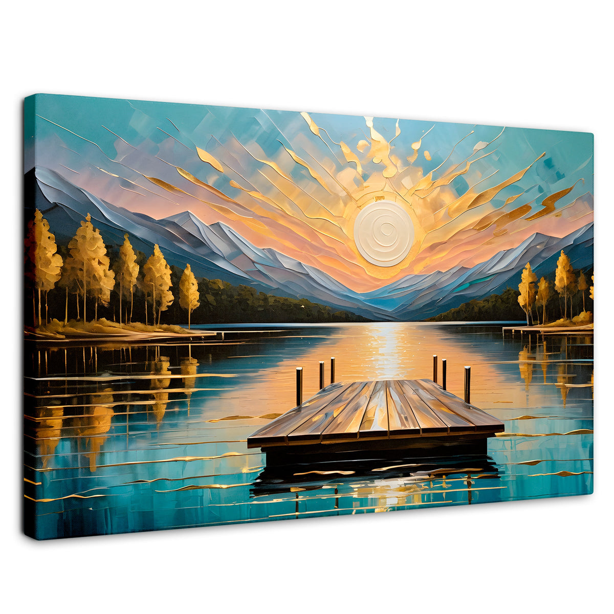 Cuadros Decorativos Canvas Revolution | Atardecer En Muelle | Rectangular | Portada | Marco SinMarco