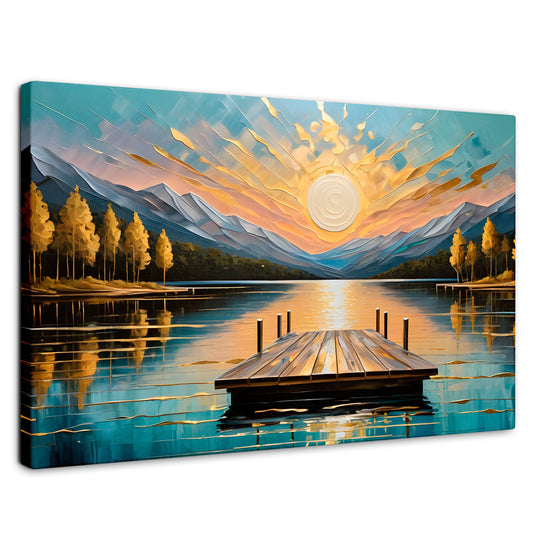 Cuadros Decorativos Canvas Revolution | Atardecer En Muelle | Rectangular | Portada | Marco SinMarco