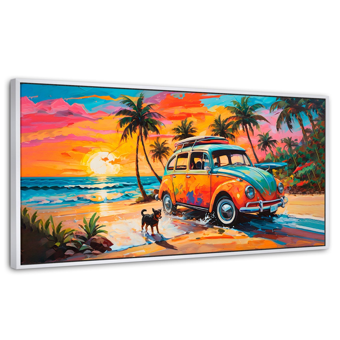 Cuadros Decorativos Canvas Revolution | Atardecer Fiel | Panoramico | Portada | Marco Blanco