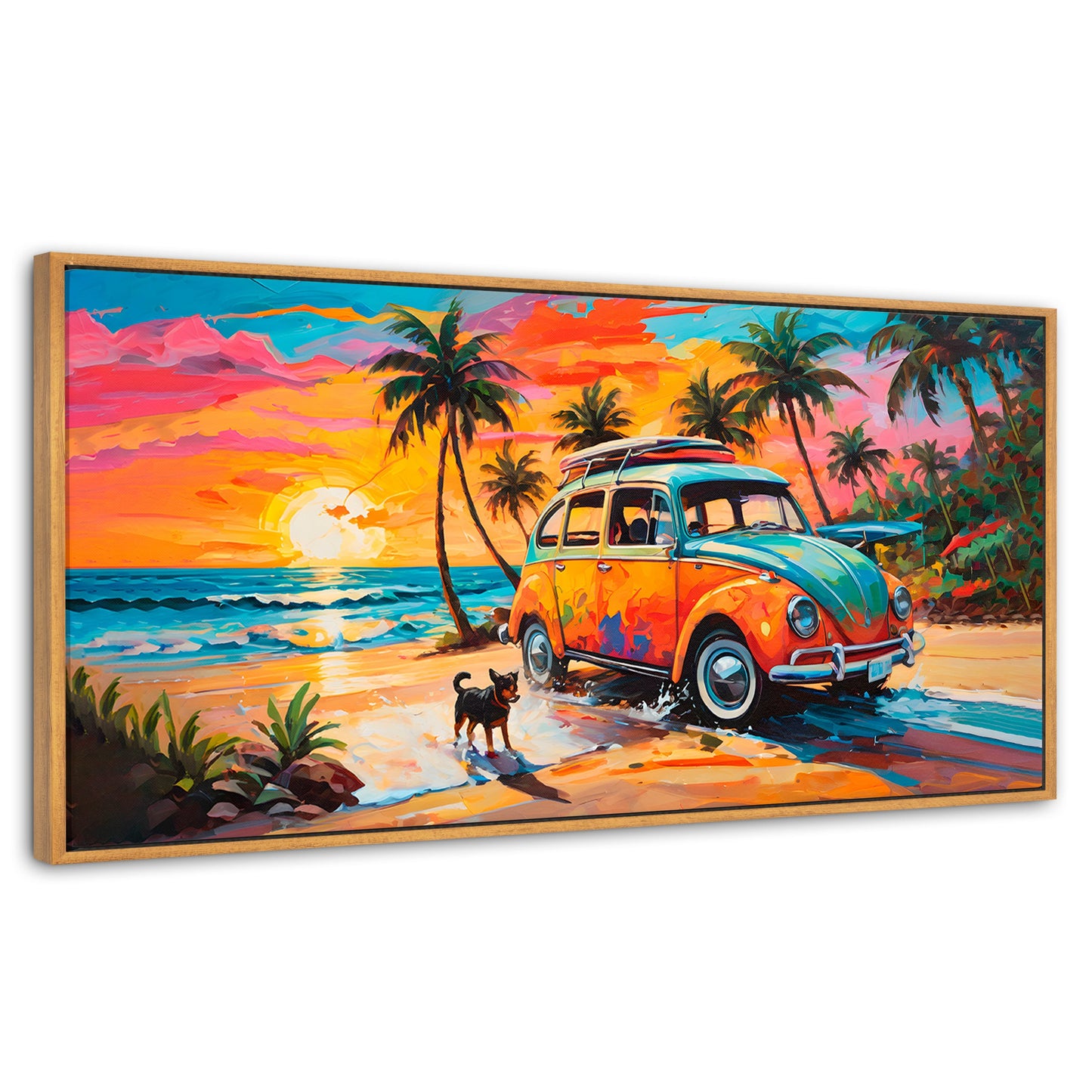 Cuadros Decorativos Canvas Revolution | Atardecer Fiel | Panoramico | Portada | Marco Madera