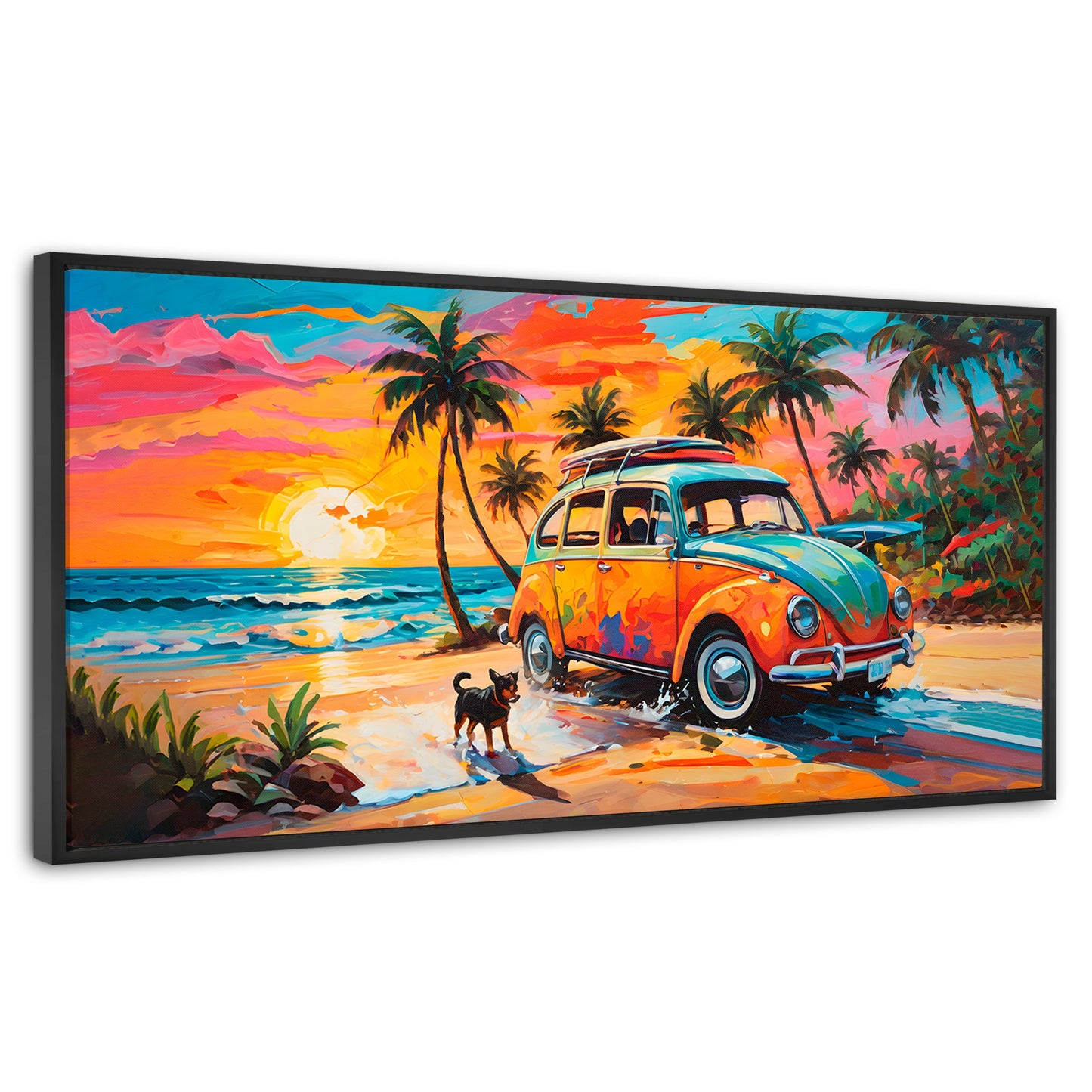 Cuadros Decorativos Canvas Revolution | Atardecer Fiel | Panoramico | Portada | Marco Negro
