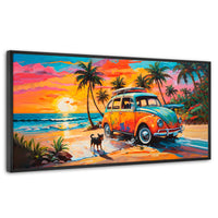 Cuadros Decorativos Canvas Revolution | Atardecer Fiel | Panoramico | Portada | Marco Negro