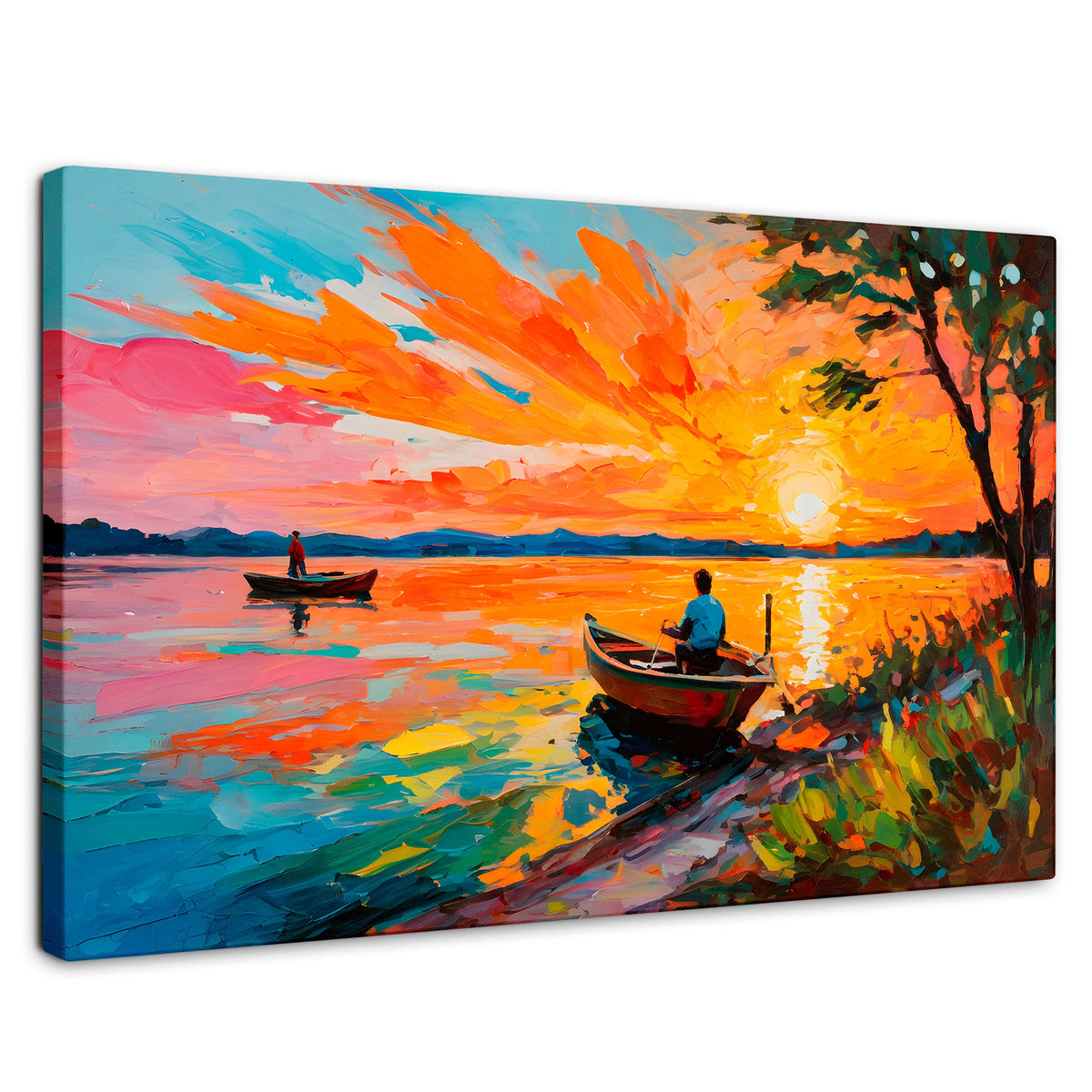 Cuadros Decorativos Canvas Revolution | Atardecer Lago | Rectangular | Portada | Marco SinMarco