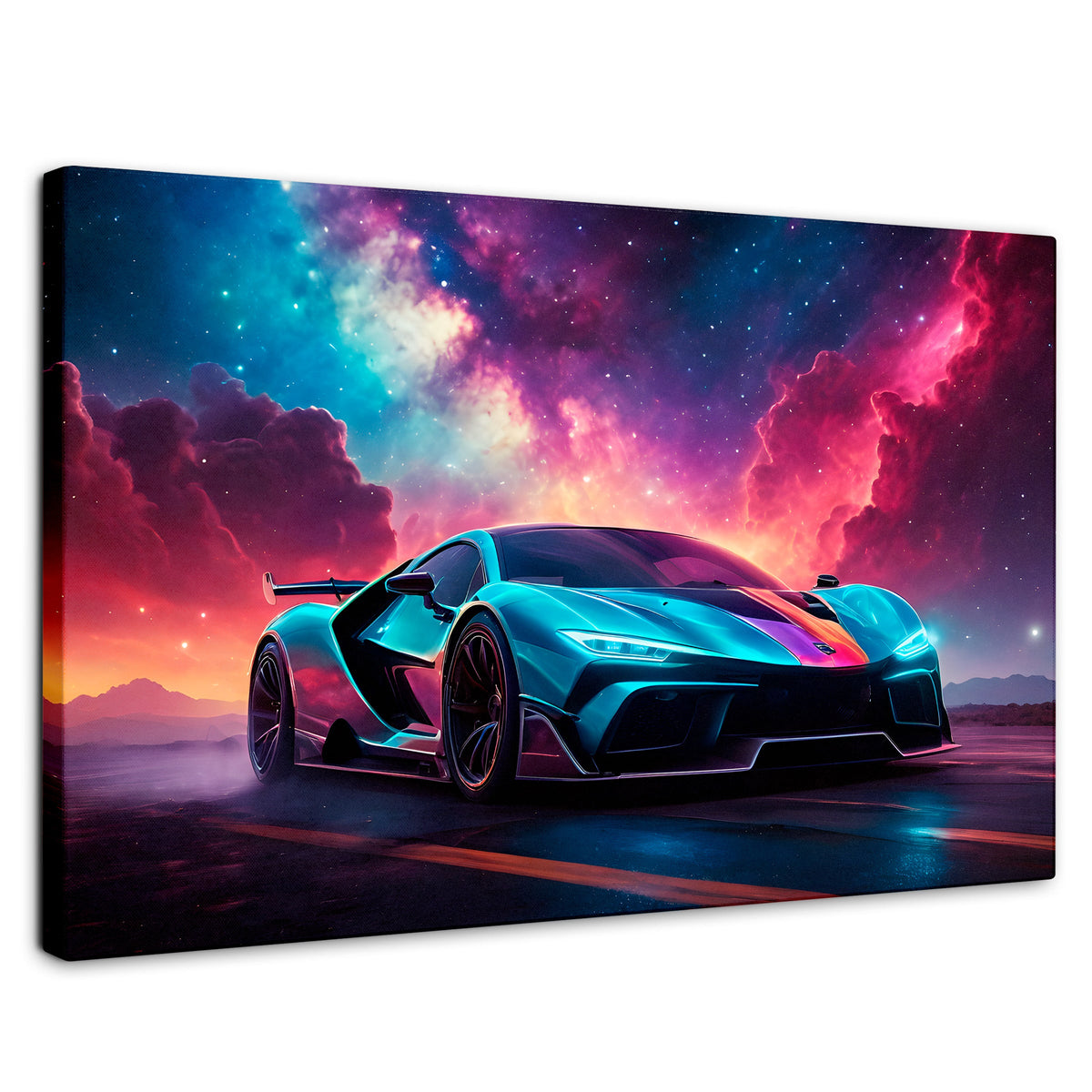 Cuadros Decorativos Canvas Revolution | Auto Deportivo Neon | Rectangular | Portada