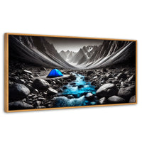 Cuadros Decorativos Canvas Revolution | Aventura Azul | Panoramico | Portada | Marco Negro