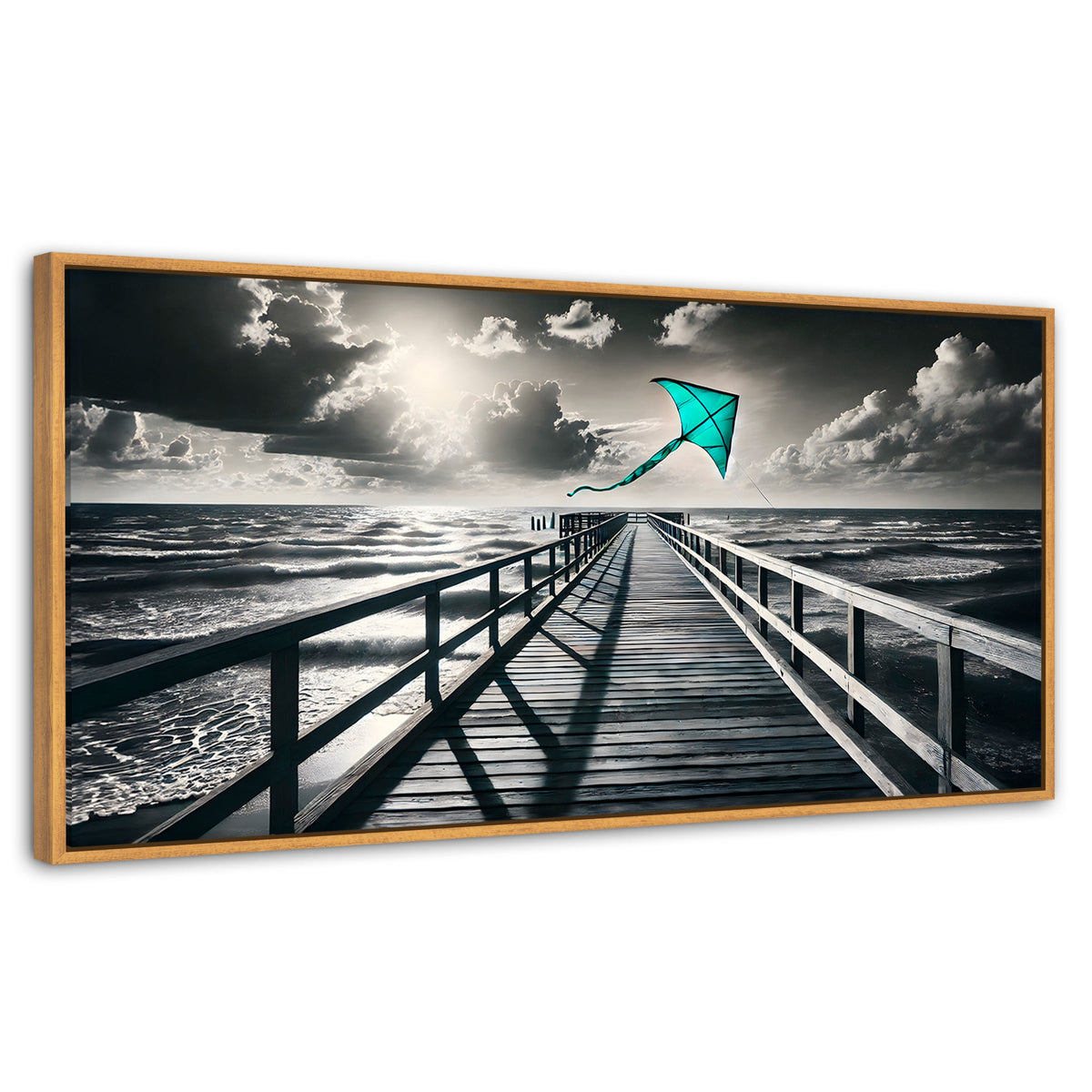 Cuadros Decorativos Canvas Revolution | Aventura En Viento | Panoramico | Portada | Marco Negro