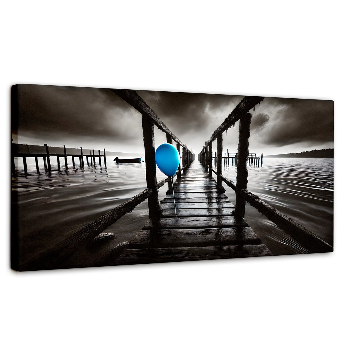 Cuadros Decorativos Canvas Revolution | Azul En El Muelle | Panoramico | Portada | Marco SinMarco