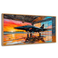Cuadros Decorativos Canvas Revolution | Base Aerea Ocaso | Panoramico | Portada | Marco Madera
