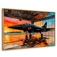 Cuadros Decorativos Canvas Revolution | Base Aerea Ocaso | Rectangular | Portada | Marco Madera